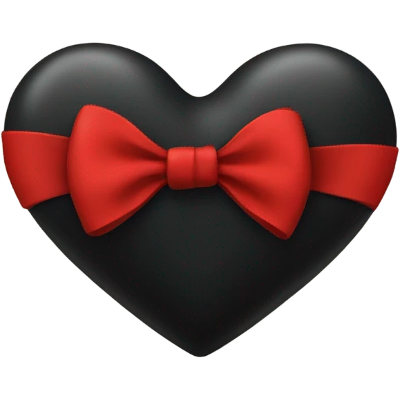 Black heart wrapped in red bow emoji