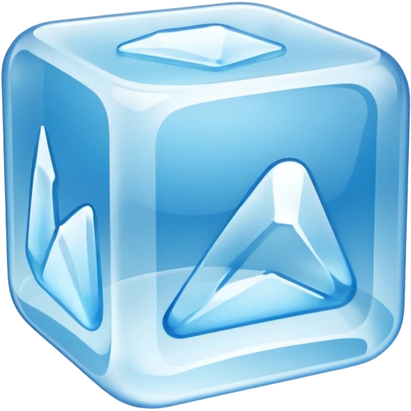 ice, simple, cool blue tones, stylized emoji