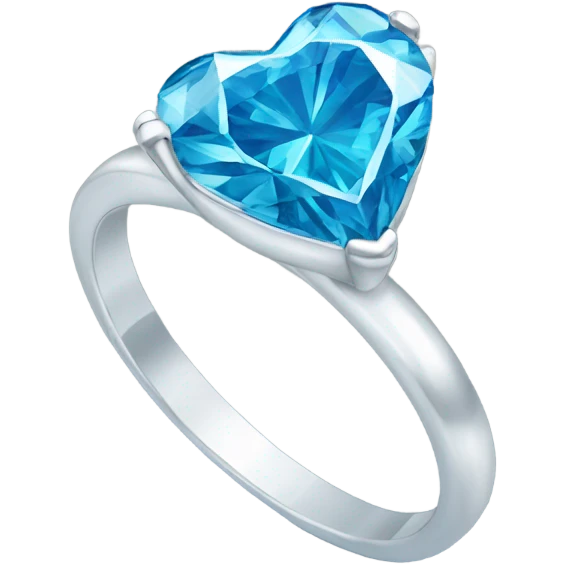 Blie Diamond heart silver ring emoji