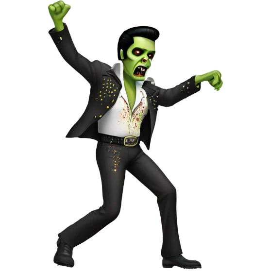 elvis zombie dancing emoji
