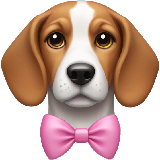 Beagle with pink bow emoji