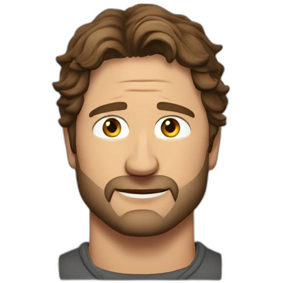 actor gerard butler cartoon wearing henley emoji