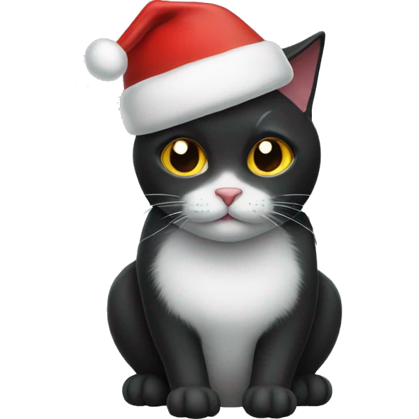 Black cat in Santa hat  emoji