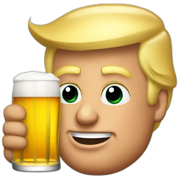 Donald trump drink a beer emoji