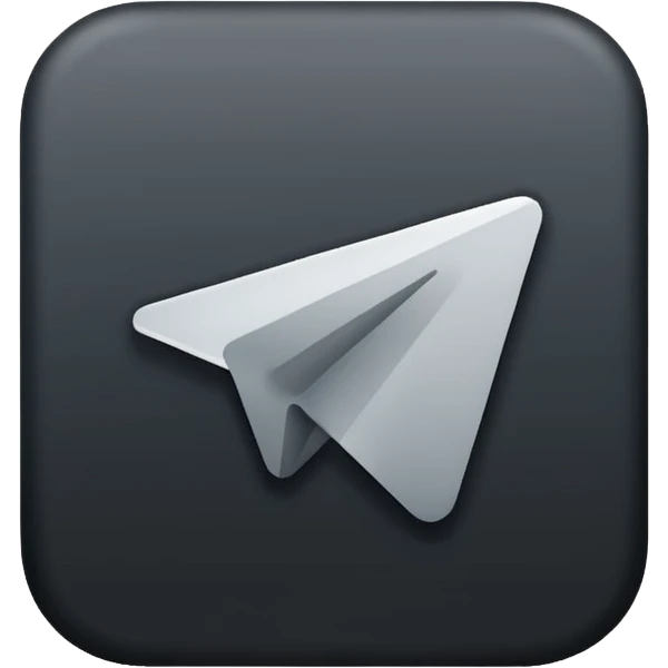 create a app iconj of the telegram in black-grey emoji