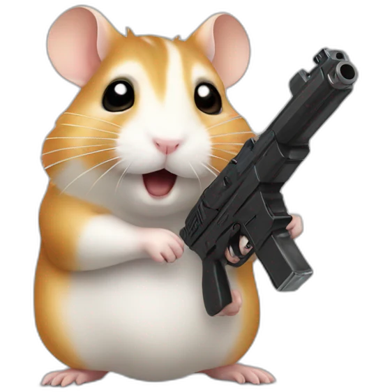 hamster with gun emoji
