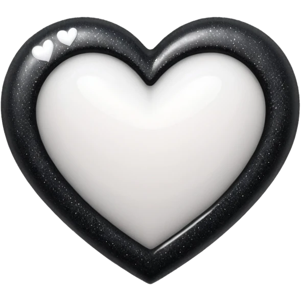 heart with black glitter and white heart emoji