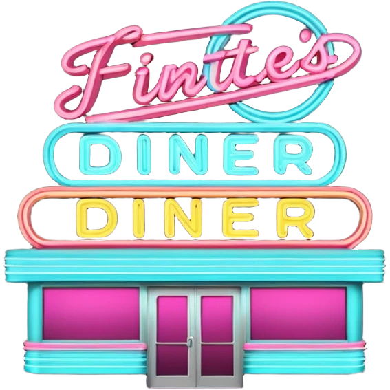 Nifty Fifties Diner marquee sign emoji