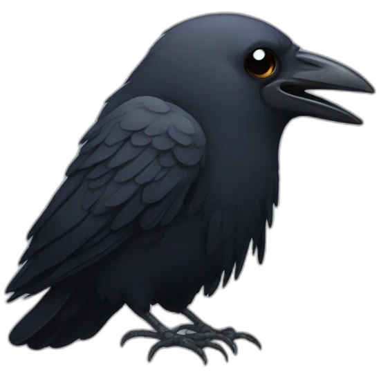 crow crying with tears closeup emoji