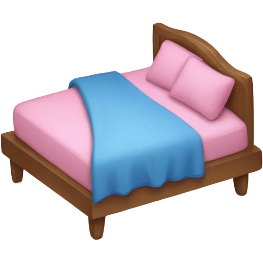 pink bed and blue emoji