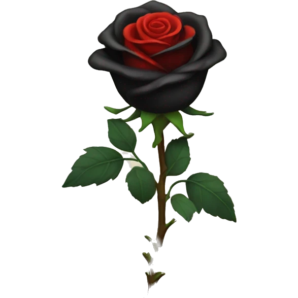 black rose with red paint emoji