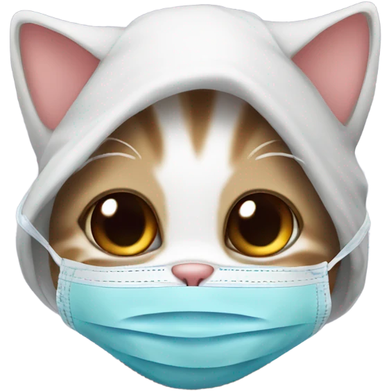 baby cat with covid mask emoji