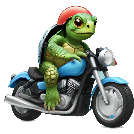 A sea turtle wearing a motorcycle helmet emoji