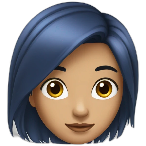 Brune aux cheveux lisses yeux bleus  emoji