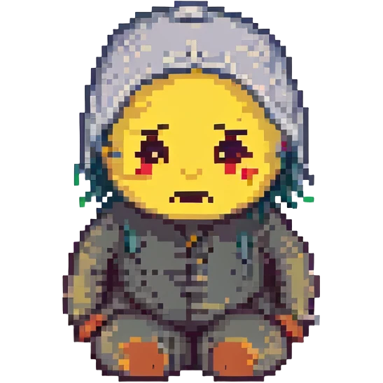 a sad person emoji in pixel art style emoji