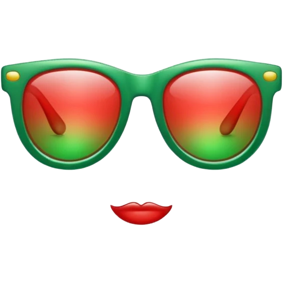 glitter red and green glasses vertically emoji