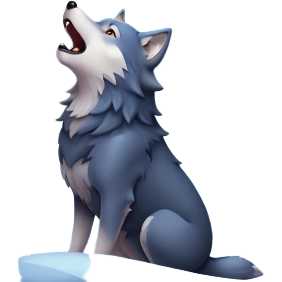 вол воет на фоне звезд в стиле айфон emoji