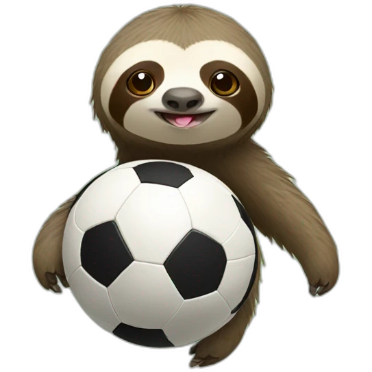 sloth　playing soccer emoji
