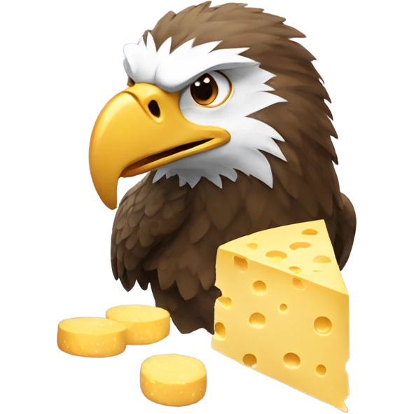 Eagle eating cheese emoji