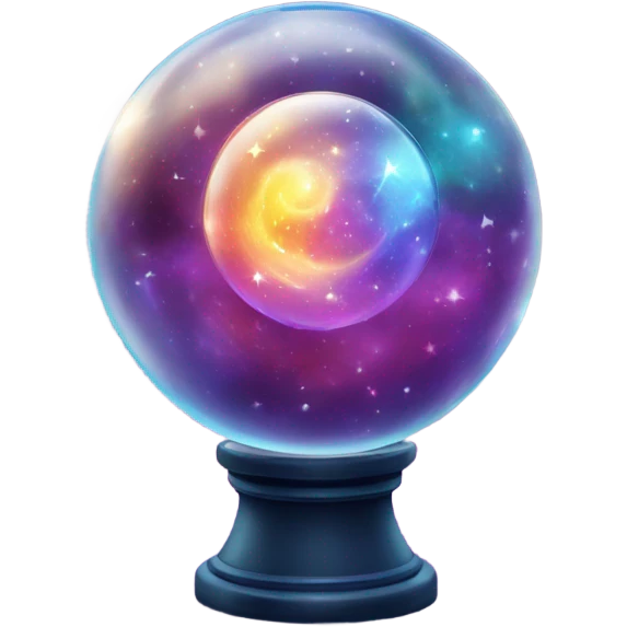 glowing crystal ball with universe inside it emoji