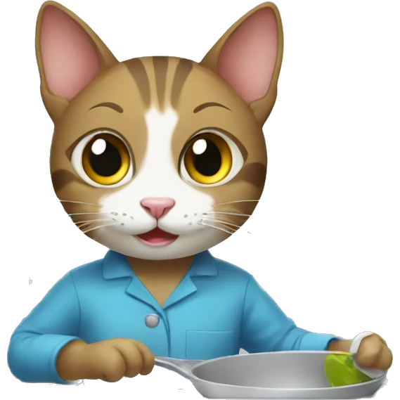 cat doing dishes emoji
