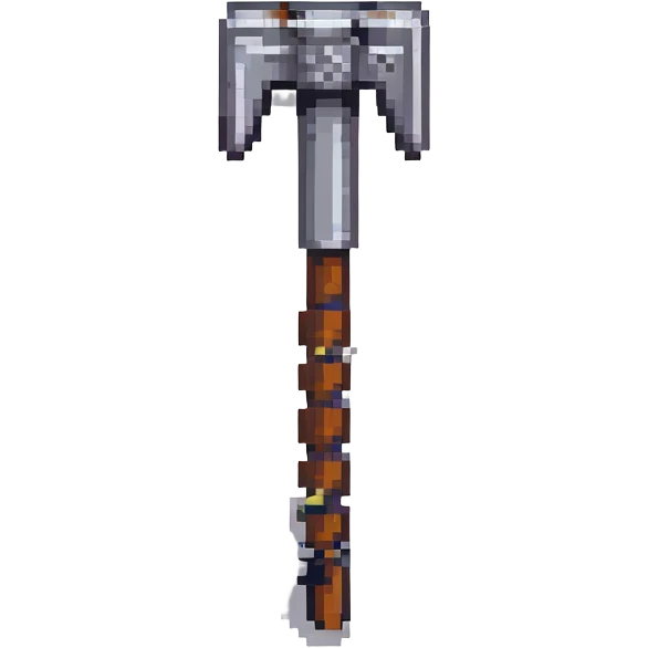 a pixel art pickaxe like in Minecraft game, front view emoji