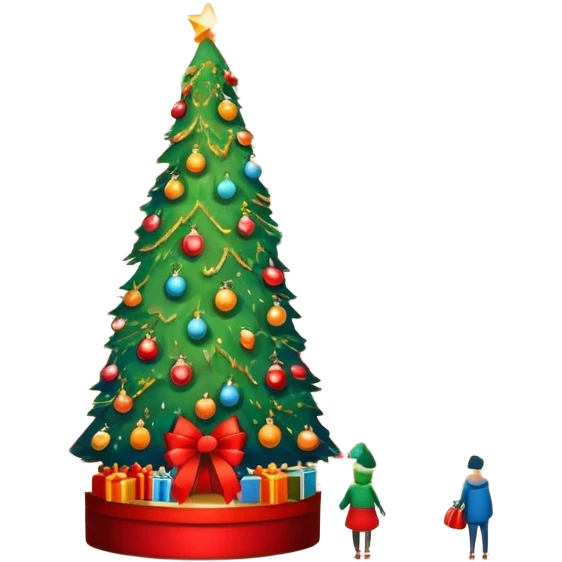 Christmas department store with holiday decorations emoji