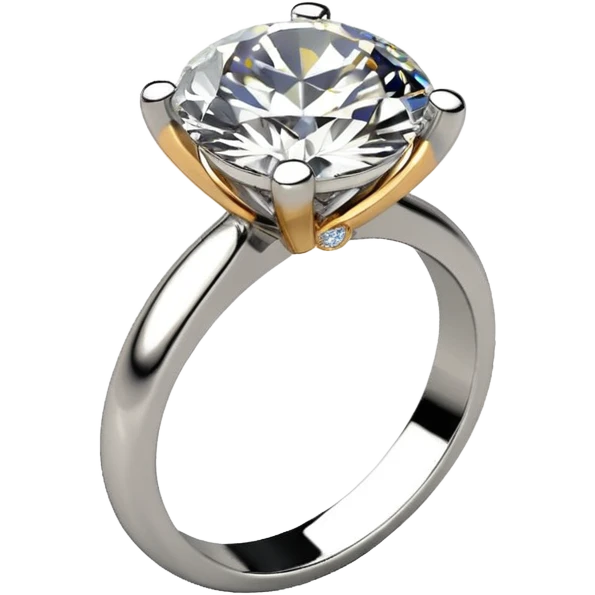 4 carat round diamond engagment ring solitaire on white gold band  emoji