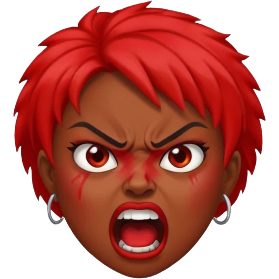 redtsion angry black girl ragebait red face emoji