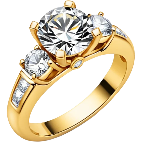yellow gold diamonds engagement ring emoji