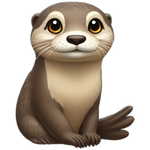 Loutre avec des ailes de papillon emoji