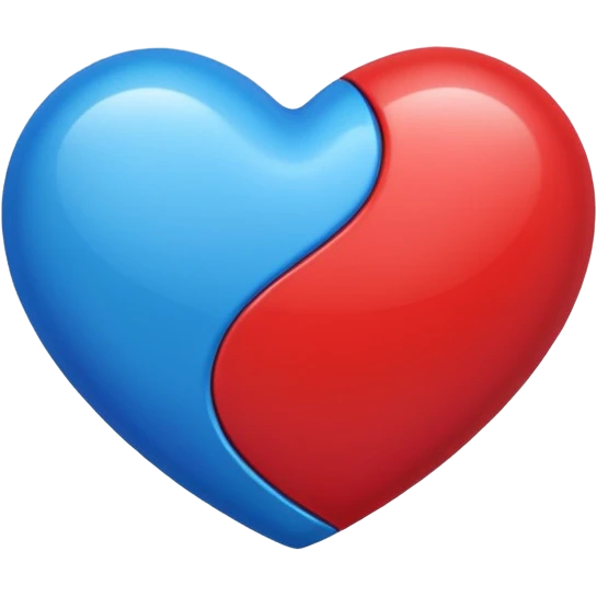 Emoji red blue heart emoji