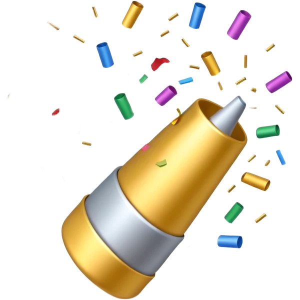 3D party popper icon emoji