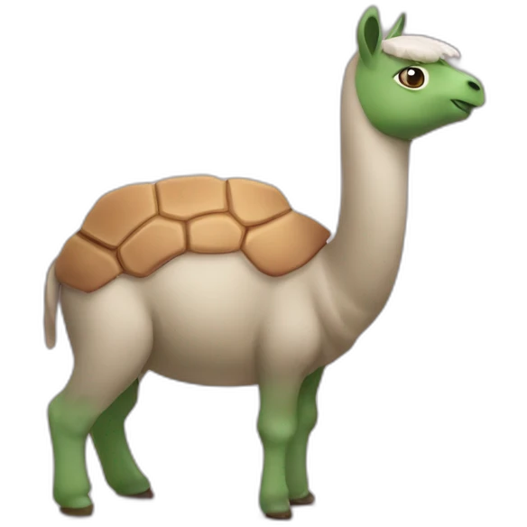 Un lama qui mange une tortue emoji