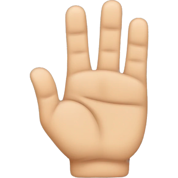 three finger up the thumb and index and middle and the rest down emoji