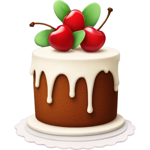 cake with cherry and clover too emoji