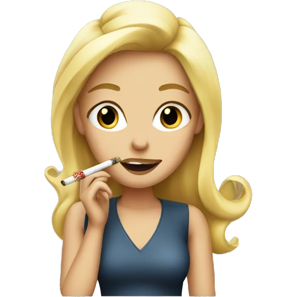 Blonde girl smoking emoji
