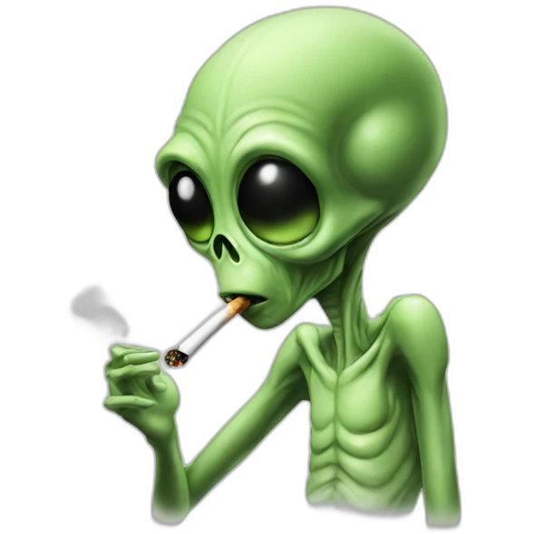 alien smoking emoji