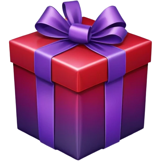  gift box Dark purple gradient to red emoji