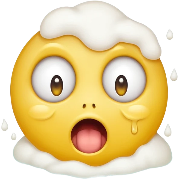 A yellow circle with eyes rolled back and mouth open, puking white foam emoji