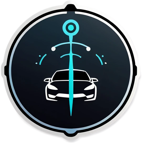 Tesla car in a radar emoji