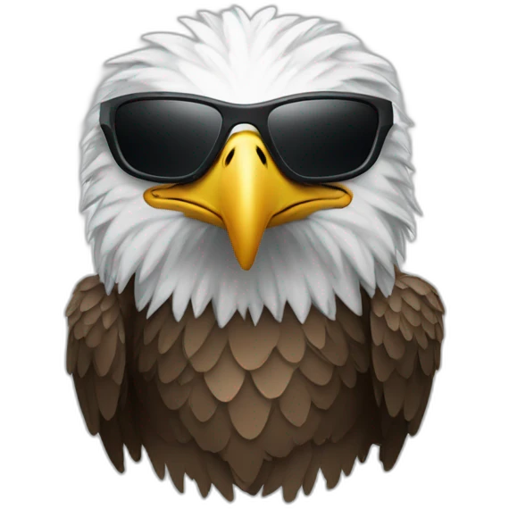 an eagle wearing Oakley Juliet  emoji