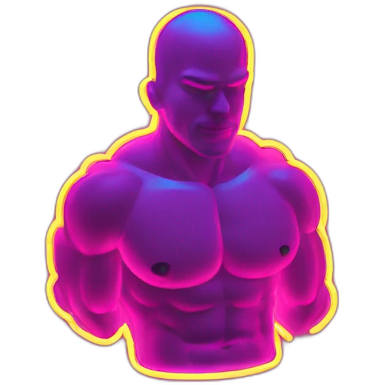 Juicy booty neon sign style man emoji