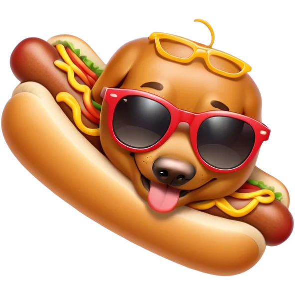 hot dog with sun glasses emoji
