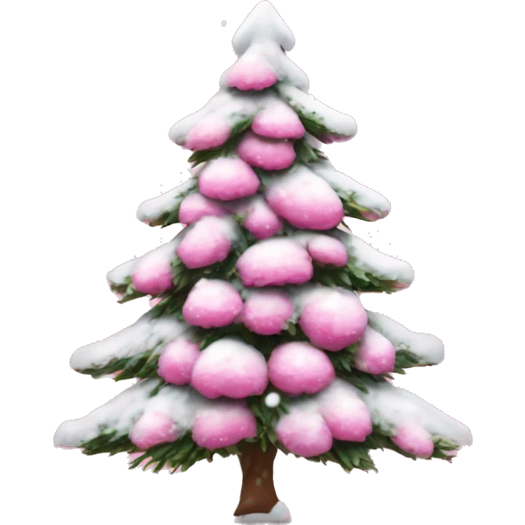 Kerstboom in het roze met sneeuw emoji
