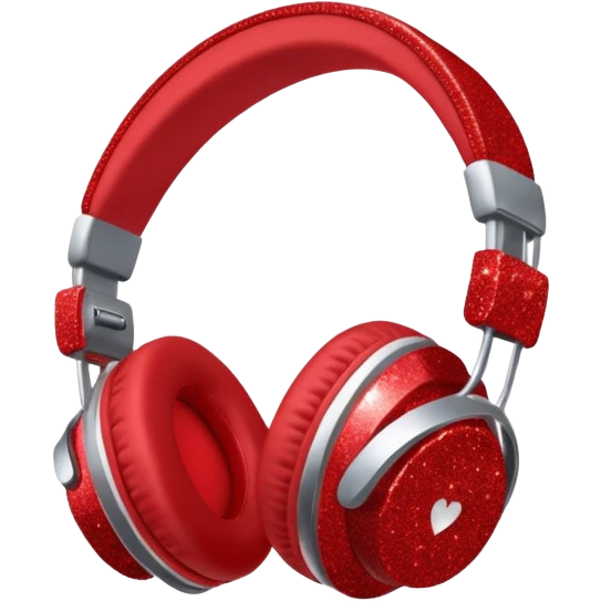 red glitter headphone emoji
