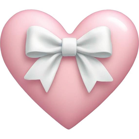 Pastel pink heart with white bow emoji