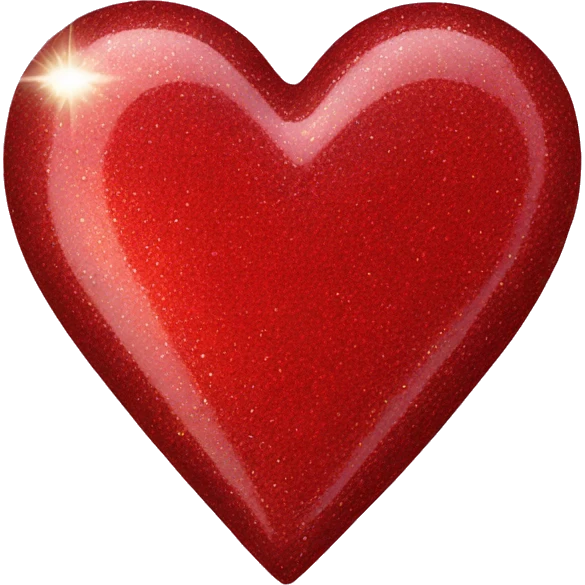 Red love heart with glitter emoji