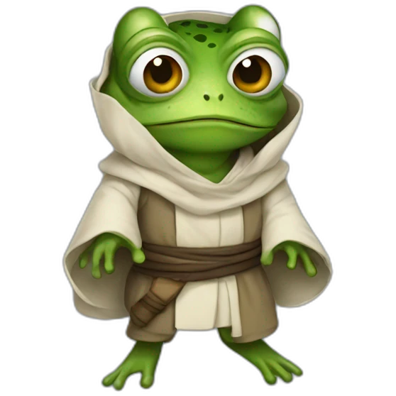 A frog jedi emoji