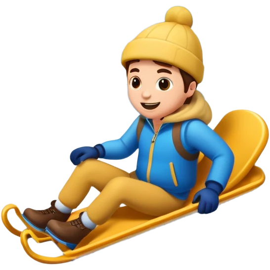 Sledding snowy hill emoji